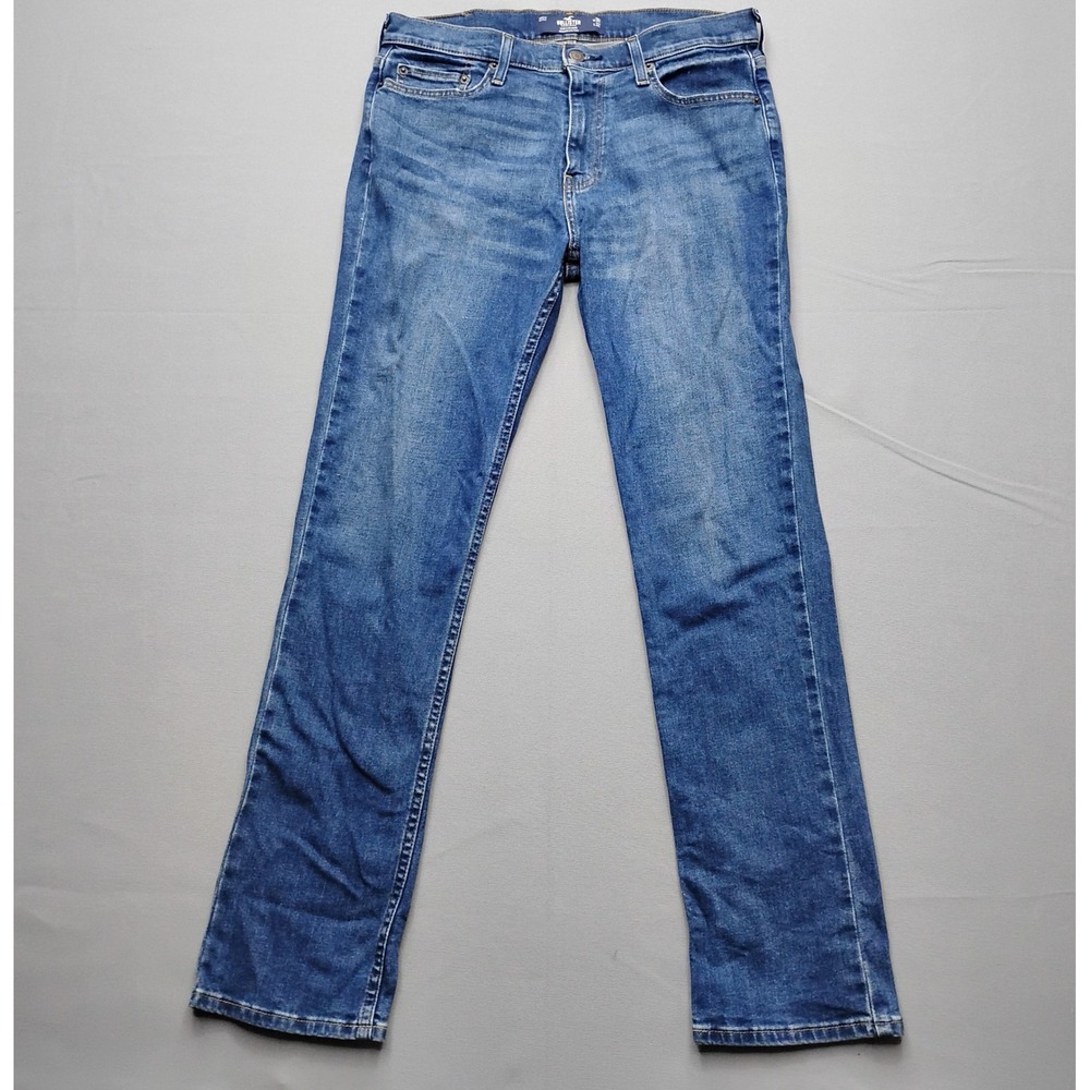 Hollister Epic Flex Slim Straight Jeans Mens 30x32 Blue Medium Wash Denim